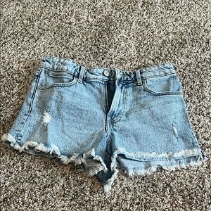 Wrangler Light Blue Distressed Jean Shorts